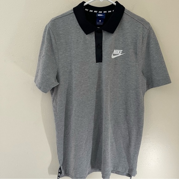 Nike Sportswear Blue Tag Grey/Black Polo Shirt Men’s Large - Picture 1 of 5